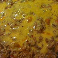 A bit bland. Cheese melts quickly under the lid, no need to broil. 