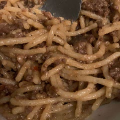 Tasty easy meal. I changed the recipe slightly. I used spaghetti noodles because it’s what I had. And substituted soy sauce with Bachans Japanese bbq sauce. I wish I added bell peppers and spinach to add a little veggies to the dish. Next time!
