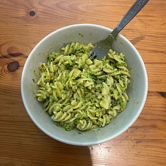 It’s like a “Peas Pesto”. It’s tasty but the pea flavor is very overwhelming. 
Wouldnt make again mainly because I’d rather have basil pesto than a peas pesto.