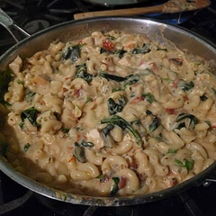 Added some crushed red pepper flakes and it was delicious and super easy to make. Great week night dinner.