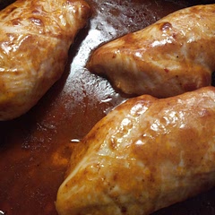 Marinated the chicken in the sauce and baked it in the oven. Family loved it and my daughter has already requested I make it again.