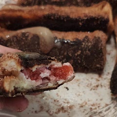 I doubled the strawberryes and I added a bit of honey as a topping.