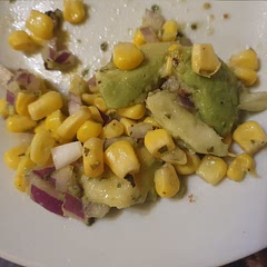 Added chives, coriander and parsley. Added both lime and lemon juice. I had the chicken on the side. Turned out  amazing!