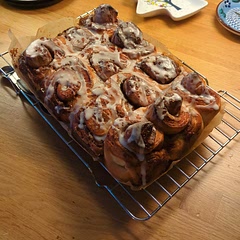 Had to use more flour than noted, and I let it rest for half an hour instead of 10 minutes. I used the recommended amount of butter for the filling but I just covered it with cinnamon and sugar to the amount I wanted.

Came out great with some egg wash, perfect texture for the bread!