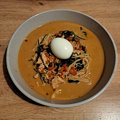 Filling and delicious. Skipped the garlic as I ran out. Added an egg as garnish. 