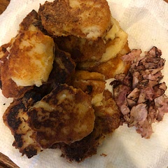 I put shredded Colby jack in the “dough” and mixed it all up so I just have to smash them. And yes, they were yummy in my tummy!!!