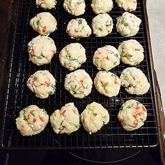 Next time I'd add all the sprinkles at once to the batter. Delicious and very easy.