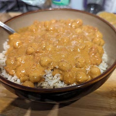Added chili flakes as suggested in the recipe for an added kick. Served with brown basmati rice and quinoa.