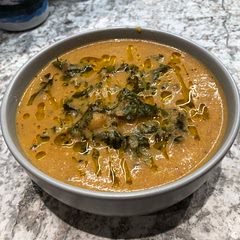 Added a little sugar to the soup to bring the flavours together. Very nice.