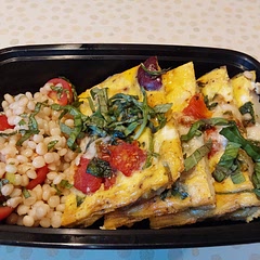 I made a bit of couscous to go with it and baked it in shallow rectangle  pans. 