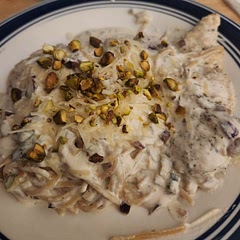 Swapped out the pancetta and made some chicken on the side. Interesting dish! Very creamy 