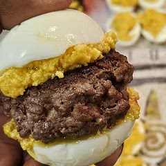 I used this to make Deviled Egg Bacon Cheeseburger Sliders
