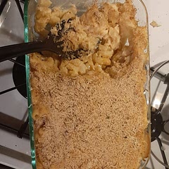 Added white pepper, nutmeg, chili powder, thyme, Italian seasoning, and Asiago cheese on top