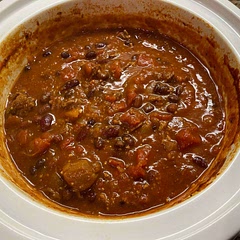 Extremely easy crockpot recipe.  I  let it cook all day.   Was very good.  Topped with sour cream and cheese.  Use for potatoes, nachos, and many more dishes.   We love to eat with cornbread or tortilla chips.