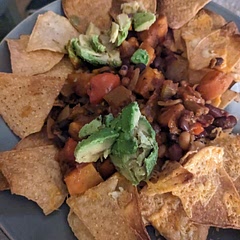 Good flavour, but felt it needs another texture as it is a bit bean heavy...I added sweet potato this time 🤔 might try jackfruit next time or butternut squash 