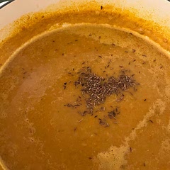 Tasty, easy, and comforting. Blended half because I enjoy the texture of lentils!