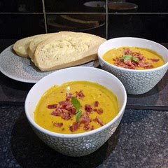 Delcious and creamy soup. I added extra water and it was still quite thick, which I enjoy. I also added some bacon croutons for extra crunch. Very easy to make. 