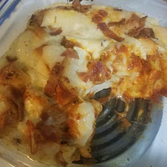 Only did a half recipe & in a glass dish. Turned out crispy and melty. Just perfect! I'll be keeping this one in the rota for when I need an easy one