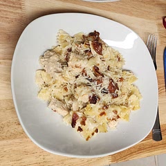 Added some lemon juice and doubled the bacon. Absolutely delicious!