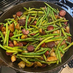 It was a good recipe but the potatoes take so long when cooked like this. Possibly needs to be par boiled (potatoes) so it goes quicker. But nice either way.