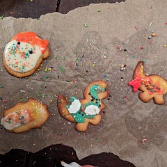 If you don't use frosting, these might not be sweet enough. Recipe was pretty easy, kids enjoyed decorating their cookies.

Keep an eye on them while they cook - they can brown really quickly