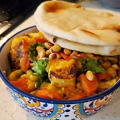 Added tofu, side of rice and naan 