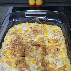 I used part dip and part chive & onion cream cheese. It was a huge hit. Also seasoned with Lawry's seasoning salt & garlic powder with parsley as well as fresh ground pepper 