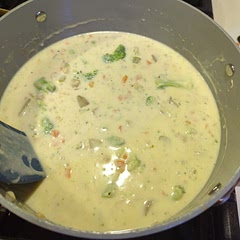 Take the extra step to measure everything before hand it really helps as the cream sauce cooks quick 