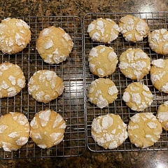 I just put the powder sugar in a zip lock bag to make it easy to roll the cookies.