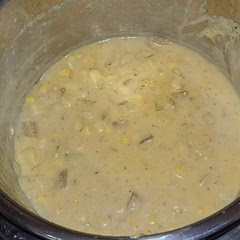 I used better than bullion roaster garlic and added corn with a Mexican cheese. I also added Italian seasoning cause it tasted kind of bland. But outcome was delicious.
