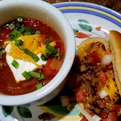 I think I messed this one up. It was good, but I took too many reviews into consideration and played with the spices too much. Hubby said it didn't taste "chili like" haha.