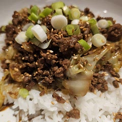 Simple but tasty. Doubled the sauce recipe as suggested...apart from the sugar. I also had some leftover fried soy cabbage from lunch so chucked that in too. I think the added texture helped. I also toasted the sesame seeds earlier too.