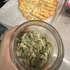 I like it a bit tangy and a little wetter so I’ll add more lemon juice and Evo. Sea salt flakes hits home.