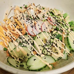 Delicioooous!!! I added the Nori after the picture (whoops!).  

I also added some green onions and radishes.  I would add some lotus chips or tempura bits next time for a little crunch, but it's a keeper and we will be rotating this in to our menu planning for sure. 
