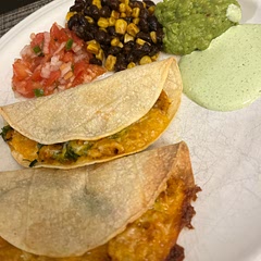 Best with sides! I made guac, pico, black bean/sweet corn, and a cilantro jalapeño sauce.