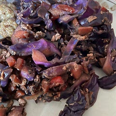 Made it with red cabbage cause that’s what I had and it was delicious. Sauce is so yummy!!