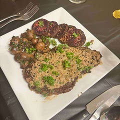 I couldn’t find the green peppercorns so I used tricolor peppercorns instead but for me it was just too much pepper so I scraped the sauce off and the steak was amazing