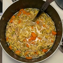 This is a classic chicken noodle soup recipe. I added a tablespoon of chicken bouillon for a bit more chicken flavor. I would definitely reccomend!