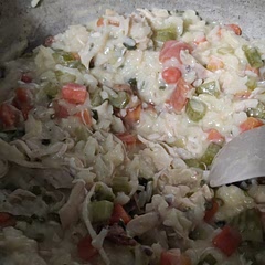 It tastes pretty good. Easy with simple ingredients. I added less rice than it called for and it still came out a bit less soupy than I would have liked though, but still a great dish.