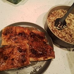 Made with a super easy pilaf. I love the orange Chipotle combo! 