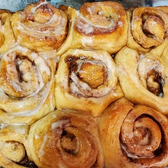 Will definitely use this recipe again!! They rise beautiful ! I used brown sugar and cinnamon inside and cream cheese glaze on mine cause that's what we prefer but this is definitely a keeper recipe!