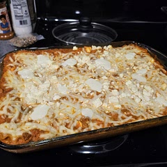 I used fresh mozzarella and fetta cheese with it. This was so yummy and quick to make!!