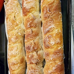 Super easy. Bread was extra crispy-maybe a bit too crispy. But I wrapped it in a towel after baking and it soften up a bit.