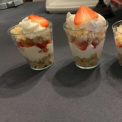 The cake stuck to the pan and broke so i made these cake cups