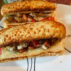 Used a cheddar loaf and maple bourbon sauce instead of teriyaki