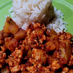 Excellent flavor! Used ground chicken and served with white rice. All of the seasonings really make this dish!