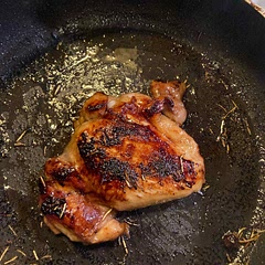 This marinade is probably better suited to be cooked on a well oiled grill. That being said, it’s absolutely delicious….I even brought the remainder to a boil and reduced it a bit to use over my rice 😋