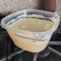 I saw the recipe saying "2 servings" and thought, "well, I want more than that!" so I doubled it. Now I'm left with a somewhat-comically-large amount of hummus but it really is delicious. Currently trying to tempt my friends into stopping by to take some
