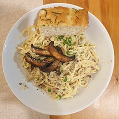 Added a little truffle powder and used honey yoghurt to give l little sweetness.

Homemade rosemary and salt focaccia