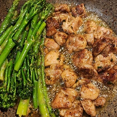 The only asparagus that Tesco had came with tenderstem broccoli. Thought, "Why not?" Did not regret it. Also helps that my 1 year old likes broccoli